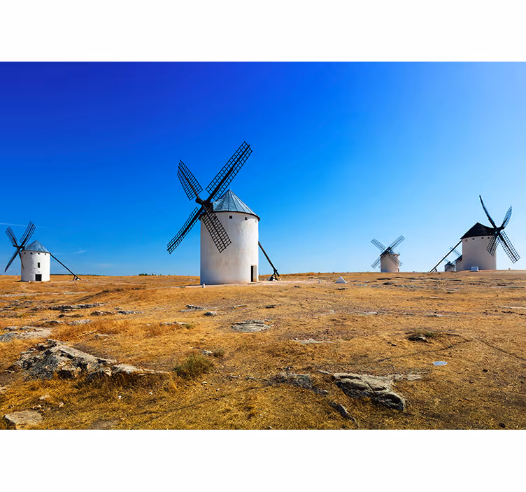 Fototapete Landschaft windmühle landschaft - TenStickers