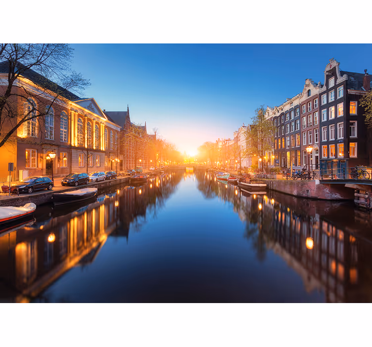 Fototapete Amsterdam amsterdam kanal dämmerung - TenStickers
