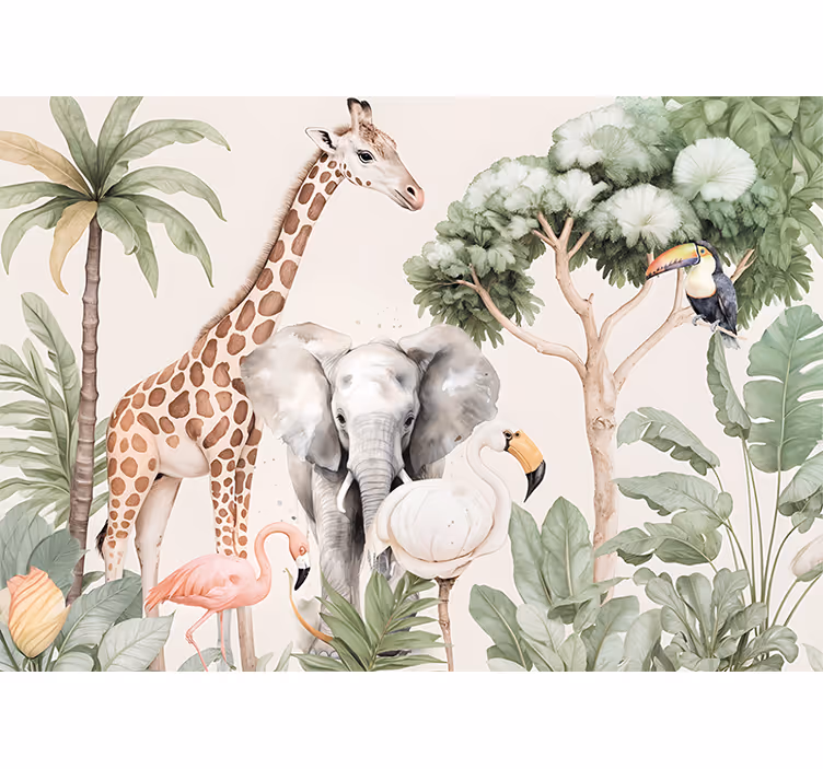 Fototapeten weitere Tiere savannenlandschaft - TenStickers