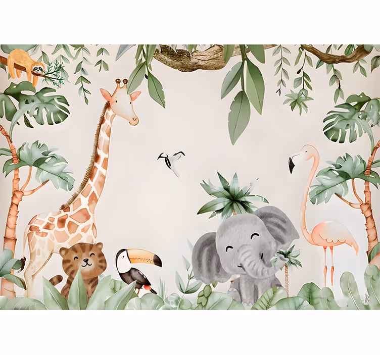 Fototapeten weitere Tiere kindersavanne - TenStickers
