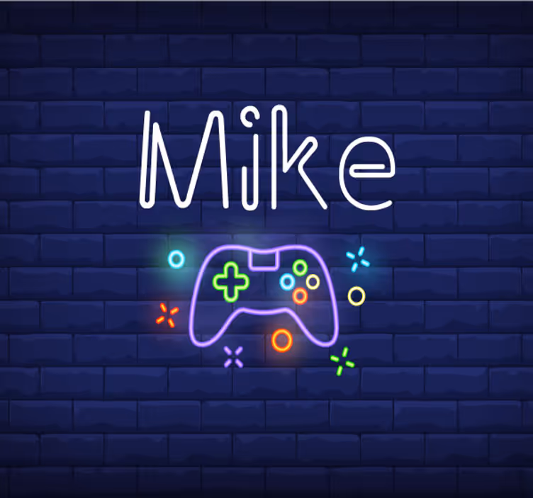 Fototapete personalisiert Konsole mit Name Neon - TenStickers