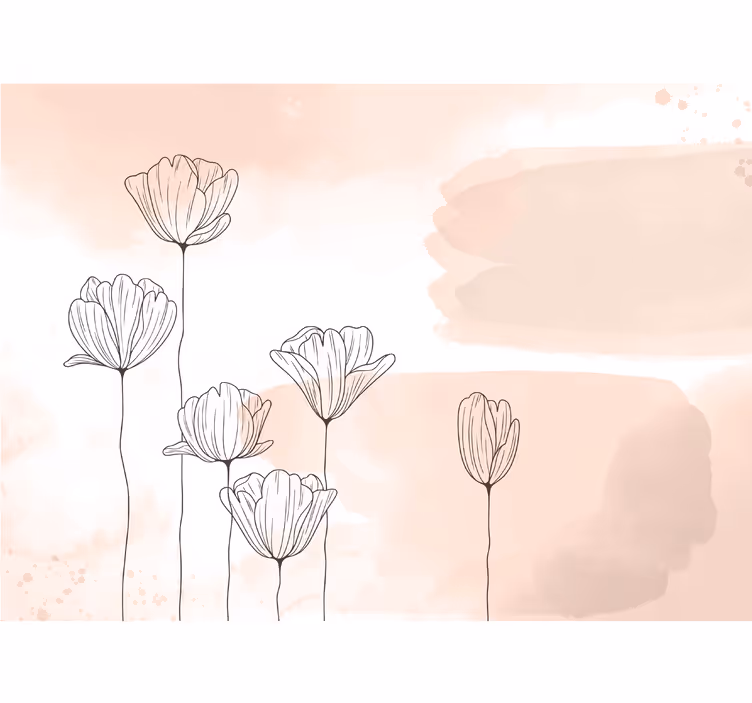 Fototapete Andere Blumen Blumen linie - TenStickers