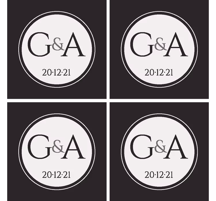 Personalisierte klassische Hochzeit Untersetzer - TenStickers