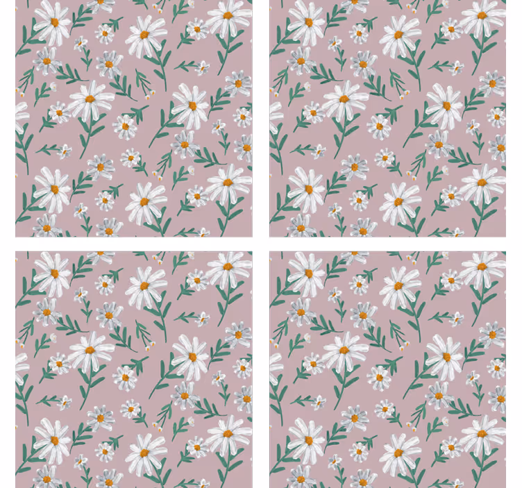 Untersetzer mit floralem muster hintergrund - TenStickers