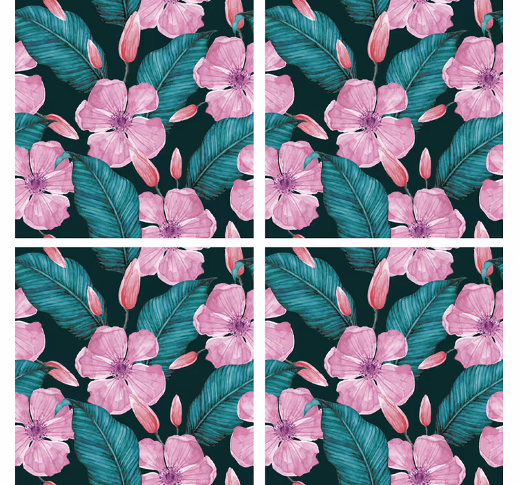 Untersetzer mit floralem und blattmuster - TenStickers