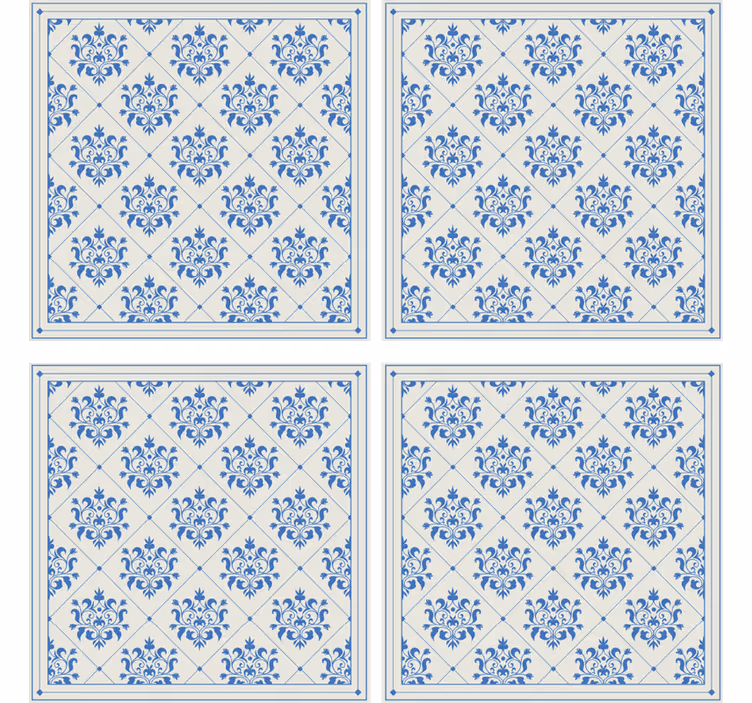 Untersetzer mit Blumen Fliesenmuster - TenStickers