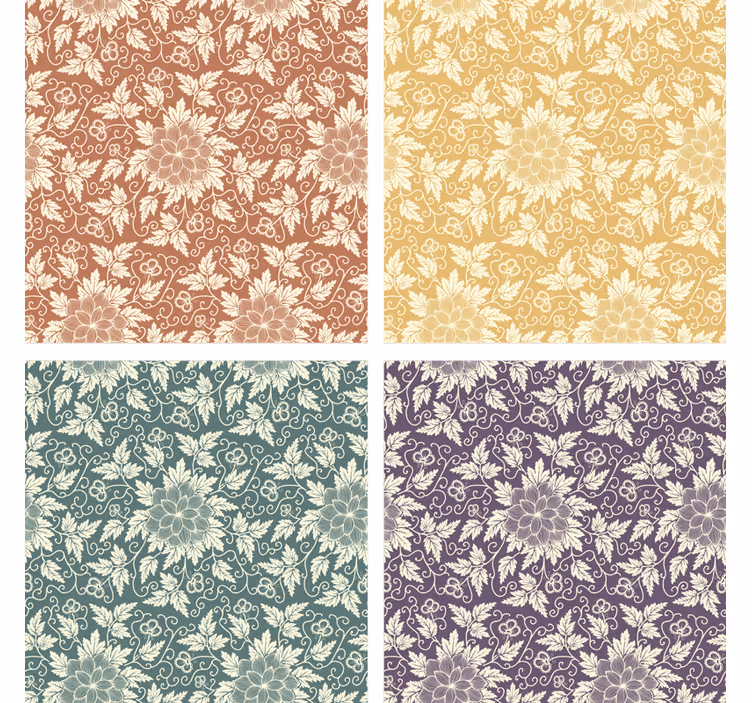 Vintage Blumen Ornamente Untersetzer - TenStickers
