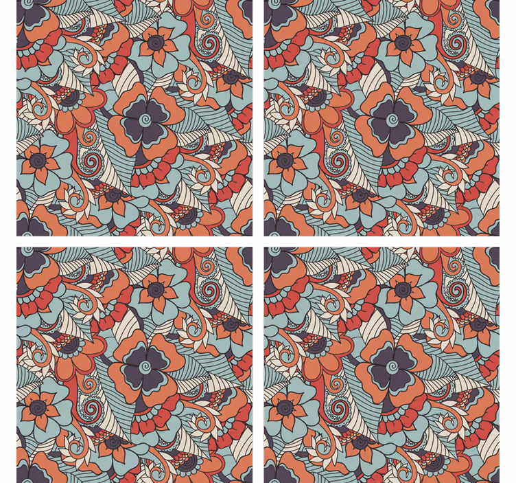Blumen Untersetzer mit Paisley-Print - TenStickers