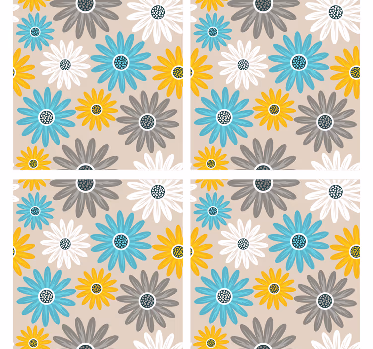 Untersetzer mit lebhaften floralen motiven - TenStickers