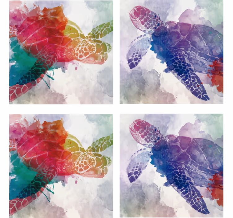 Aquarell Schildkröte Tier Untersetzer - TenStickers