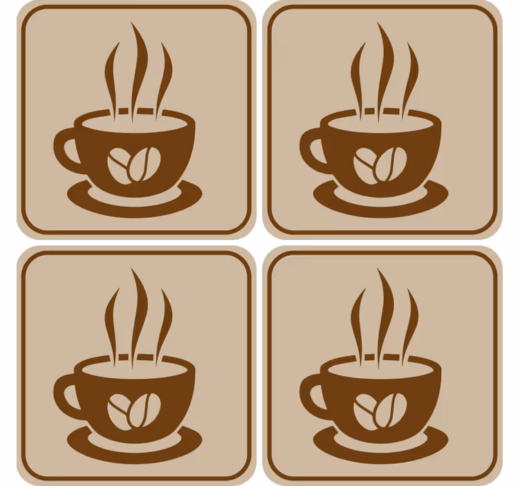 Untersetzer vintage Kaffeetasse mit bohnen - TenStickers