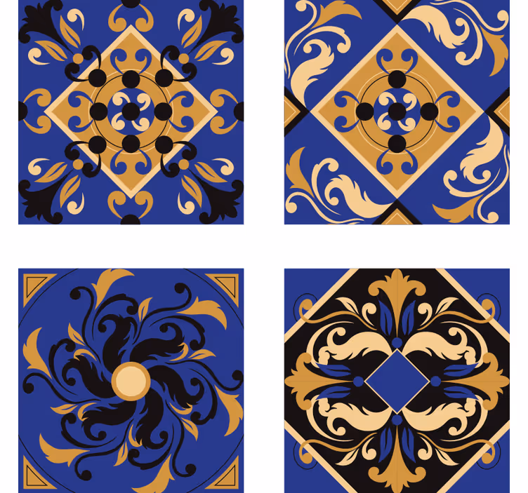 Untersetzer Fliese blaue Zierfliesen - TenStickers