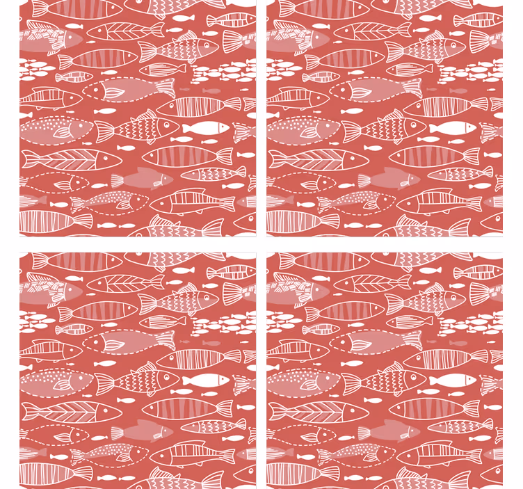 Untersetzer modern mit fischmuster hintergrund - TenStickers