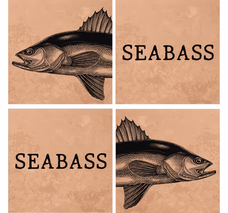 Personalisierte untersetzer seebarsch illustrationskunst - TenStickers