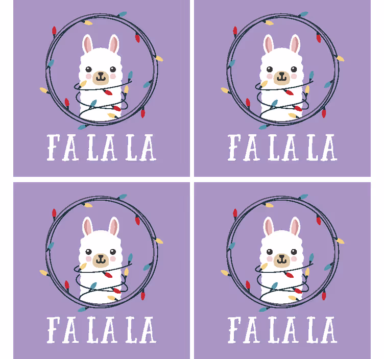 Untersetzer Weihnachten Weihnachtsalpaka - TenStickers