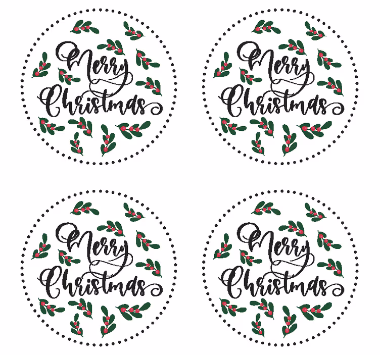 Untersetzer Weihnachten Frohe weihnachten Baum - TenStickers
