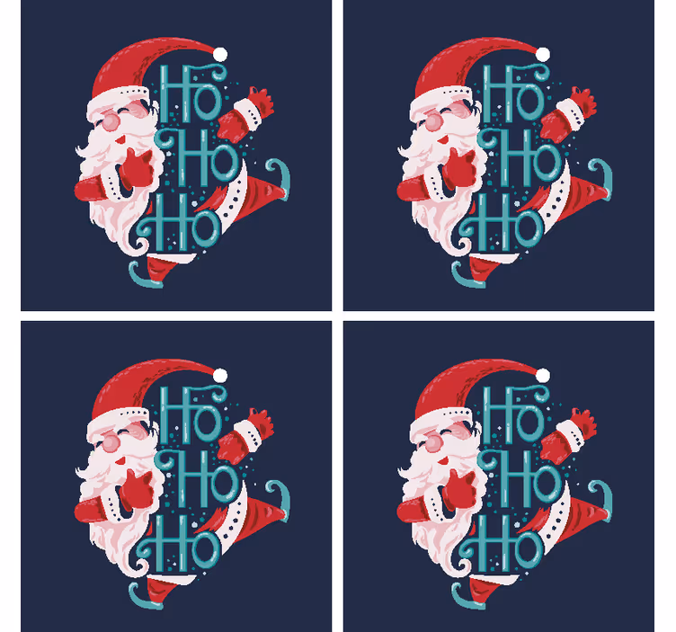 Untersetzer Weihnachten Weihnachtsmann - TenStickers