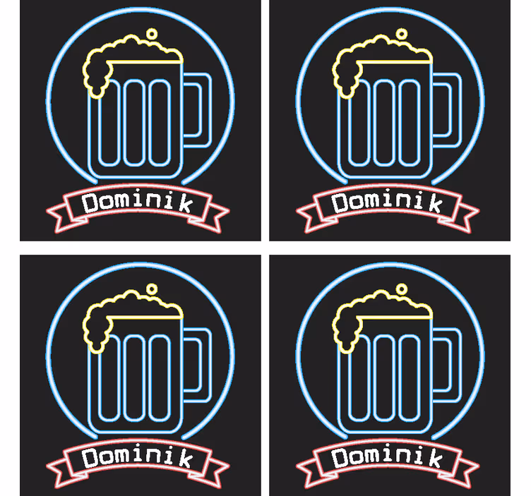 Untersetzer Bier Neonbier mit Namen - TenStickers