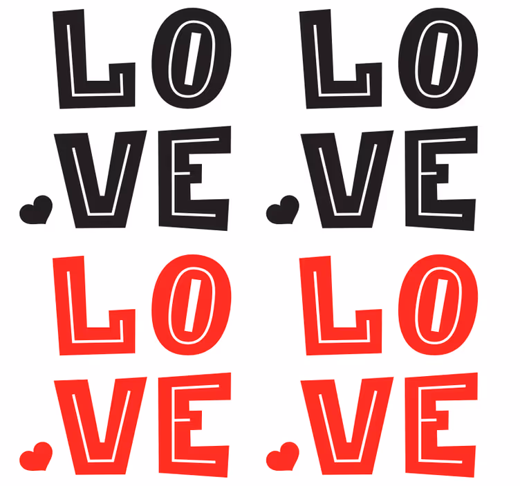 Untersetzer Zitat Liebe in rot und schwarz - TenStickers