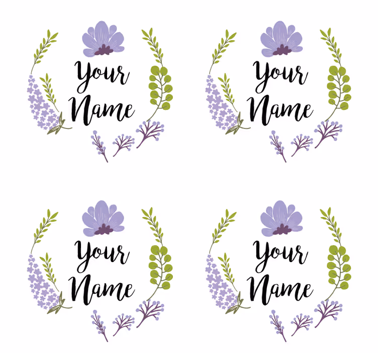 Personalisierte untersetzer mit floralem design - TenStickers