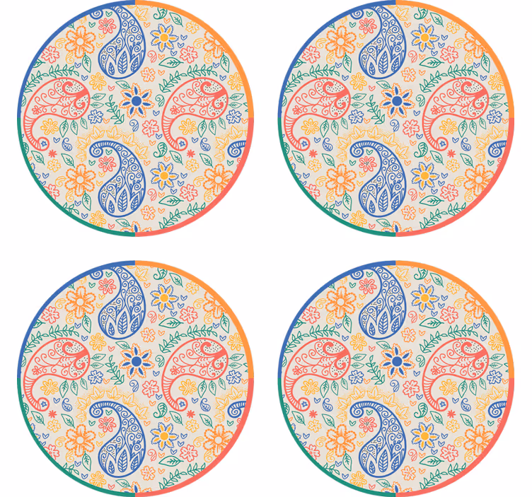 Untersetzer geek mit bunten blumenmustern - TenStickers
