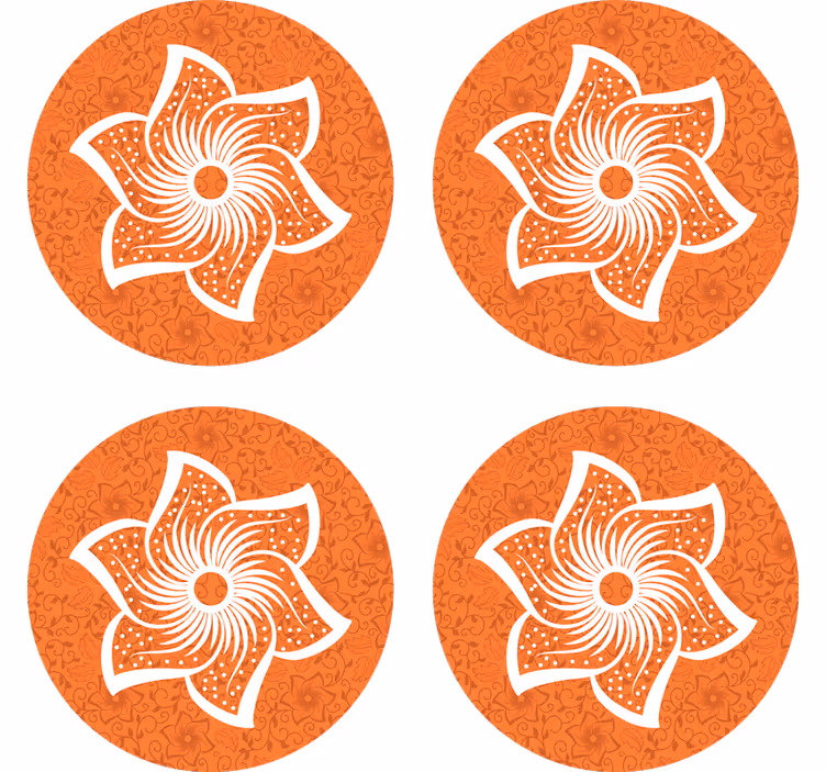 Untersetzer bier stilvolle orange flora - TenStickers