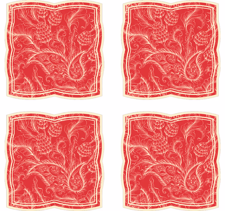 Untersetzer mit kunstvollem blumenmuster - TenStickers