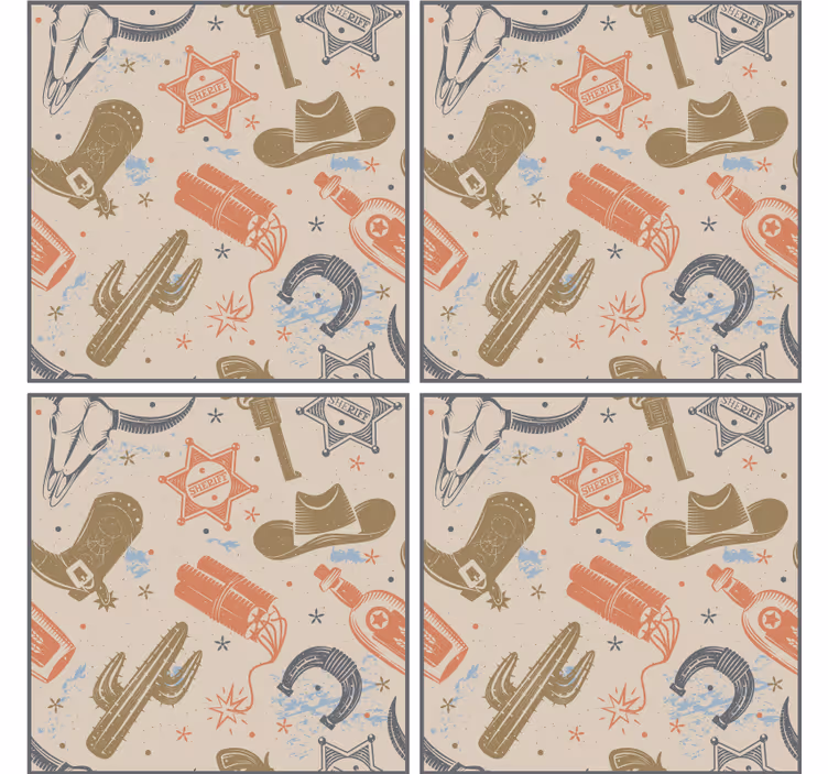 Untersetzer geek cowboy-thema elemente - TenStickers