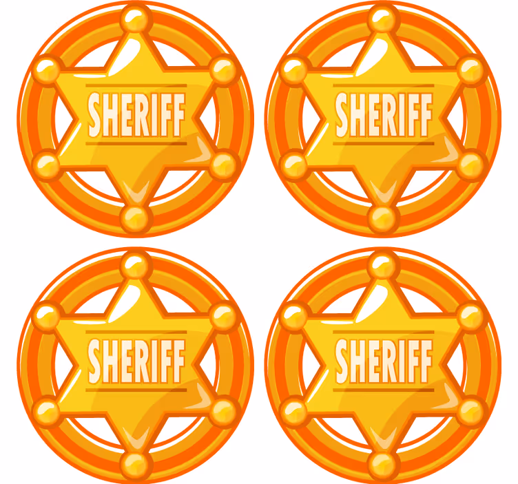 Untersetzer geek mit sheriffstern-motiv - TenStickers