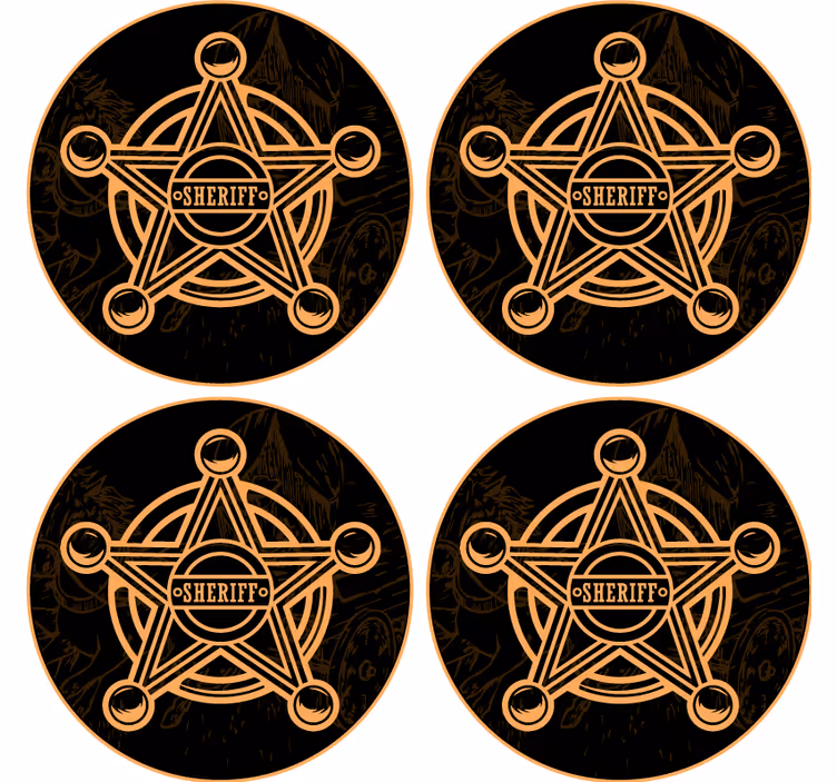 Untersetzer bier mit sheriffstern emblem - TenStickers