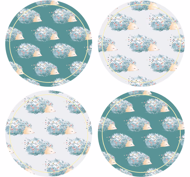 Untersetzer modern igel in floralen umgebungen - TenStickers