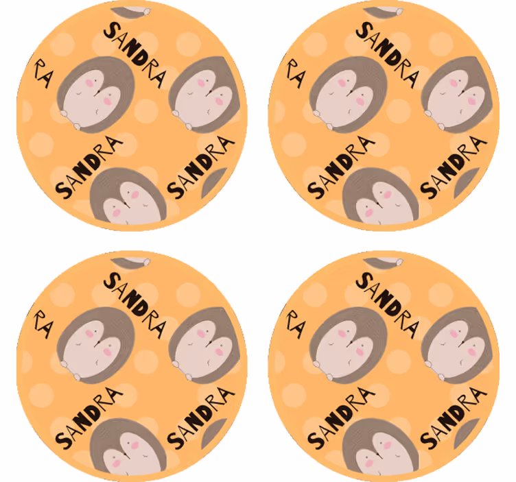 Personalisierte untersetzer mit süßem igelmuster - TenStickers