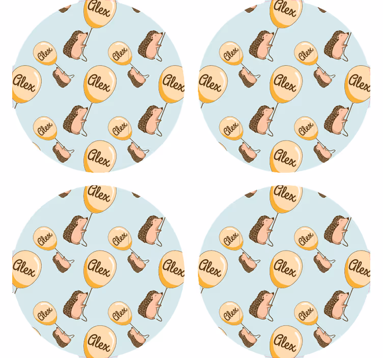 Personalisierte untersetzer mit verspielten igelmustern - TenStickers