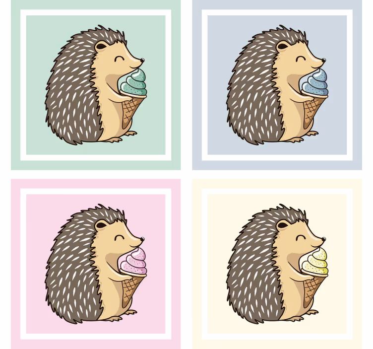 Untersetzer geek igel mit eiscreme - TenStickers