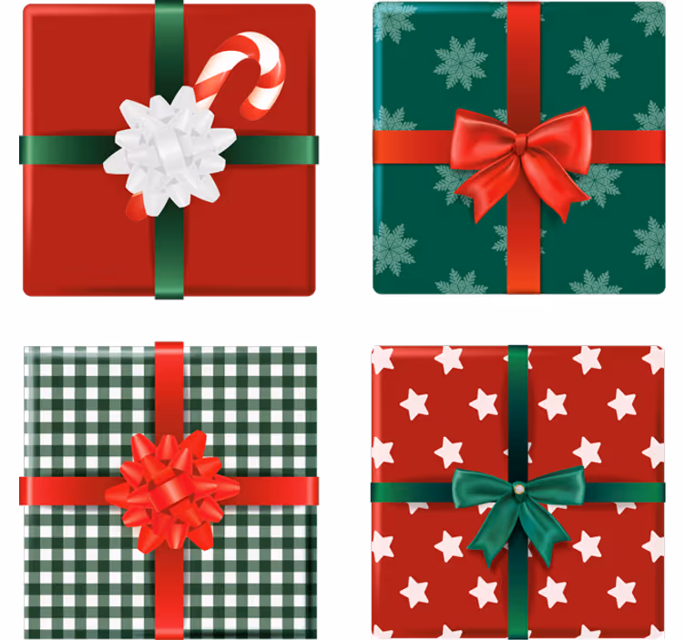 Untersetzer Weihnachten Geschenkboxen verpacken - TenStickers
