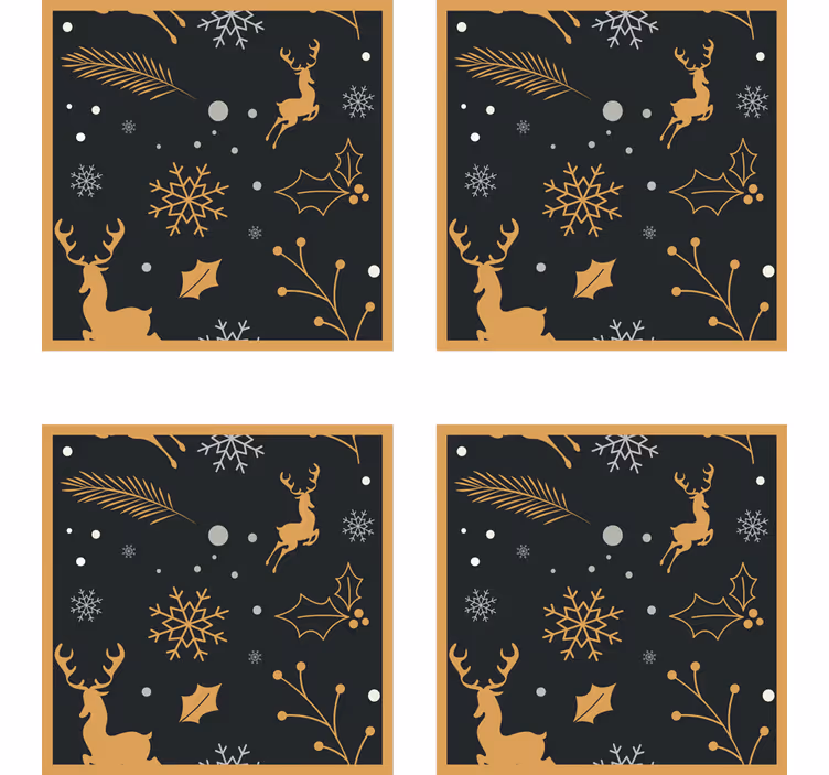 Untersetzer Weihnachten Frohe weihnachten komposition - TenStickers