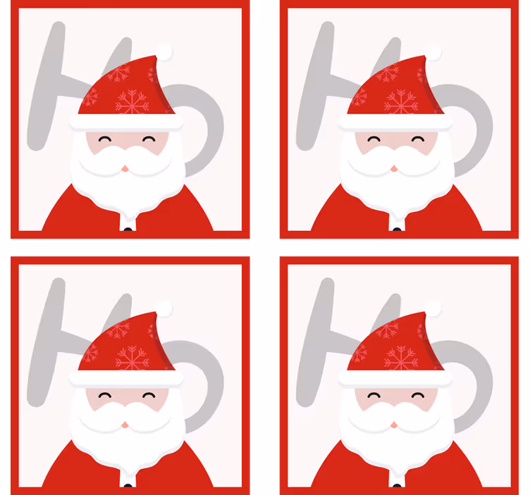 Untersetzer Weihnachten Santa claus und hohoho - TenStickers