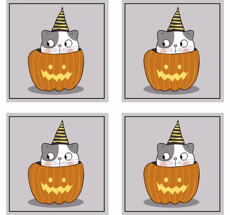 Halloween untersetzer katze im kürbis-hut - TenStickers