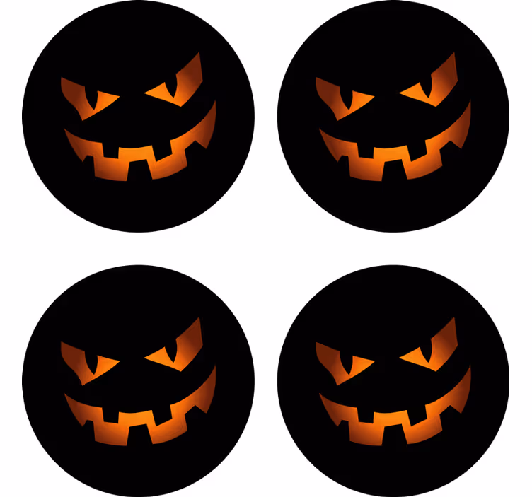 Halloween untersetzer kürbisgesicht set - TenStickers