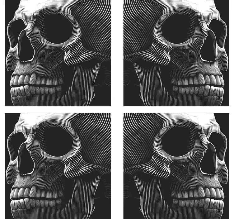 Untersetzer geek mit stilisierter totenkopf-illustration - TenStickers