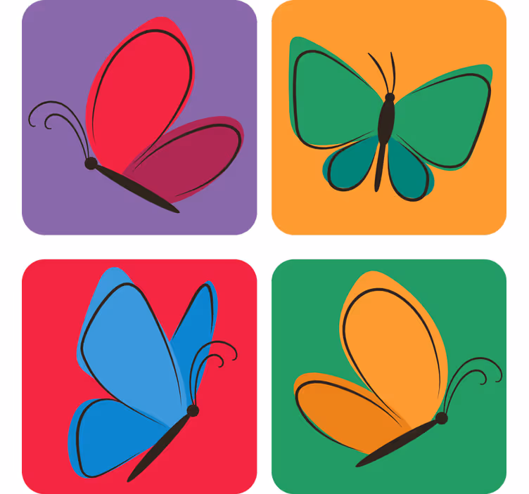 Untersetzer geek mit bunten schmetterlingsmotiven - TenStickers