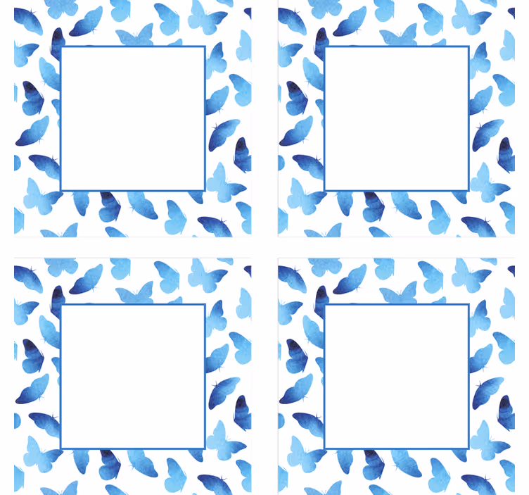 Personalisierte untersetzer mit schmetterlingsmuster blau - TenStickers