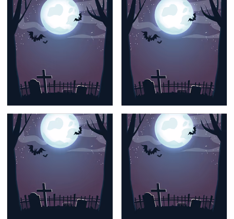 Halloween untersetzer gruselige nachtszene - TenStickers