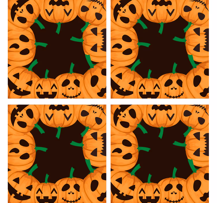 Halloween untersetzer mit lächelnden kürbisgesichtern - TenStickers