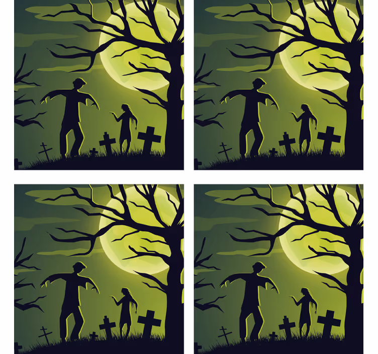 Halloween untersetzer zombies im mondlicht - TenStickers