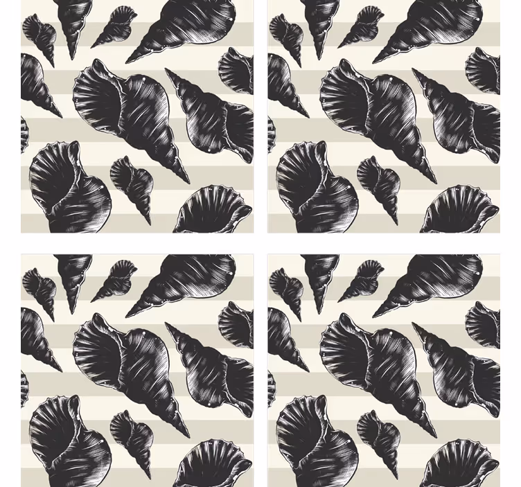 Untersetzer mit eleganten muschelmustern - TenStickers