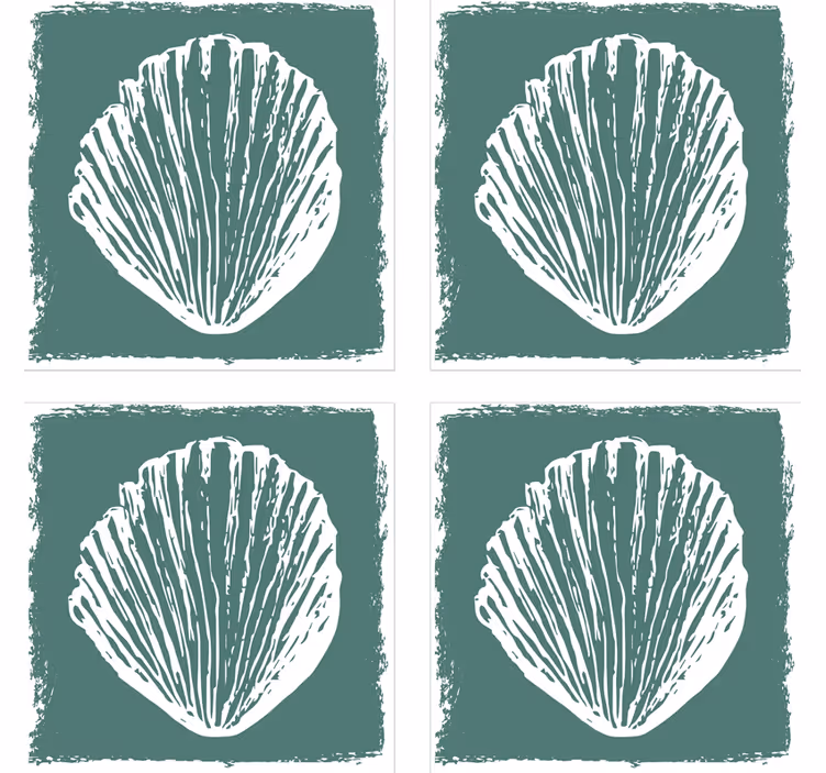 Untersetzer mit muschel-druckmuster - TenStickers