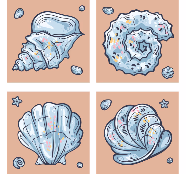 Untersetzer modern muschel inspiriertes design - TenStickers