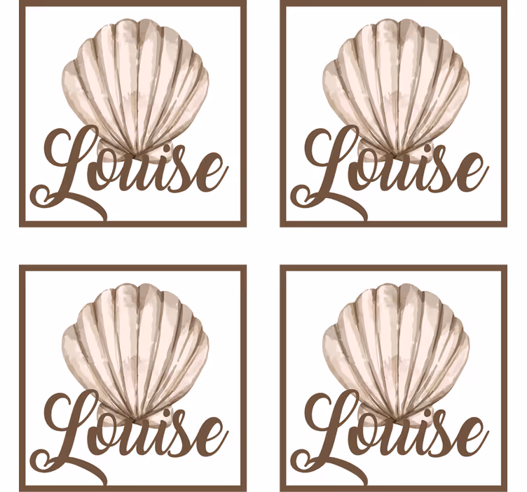 Untersetzer Muscheln Muschel mit Namen - TenStickers