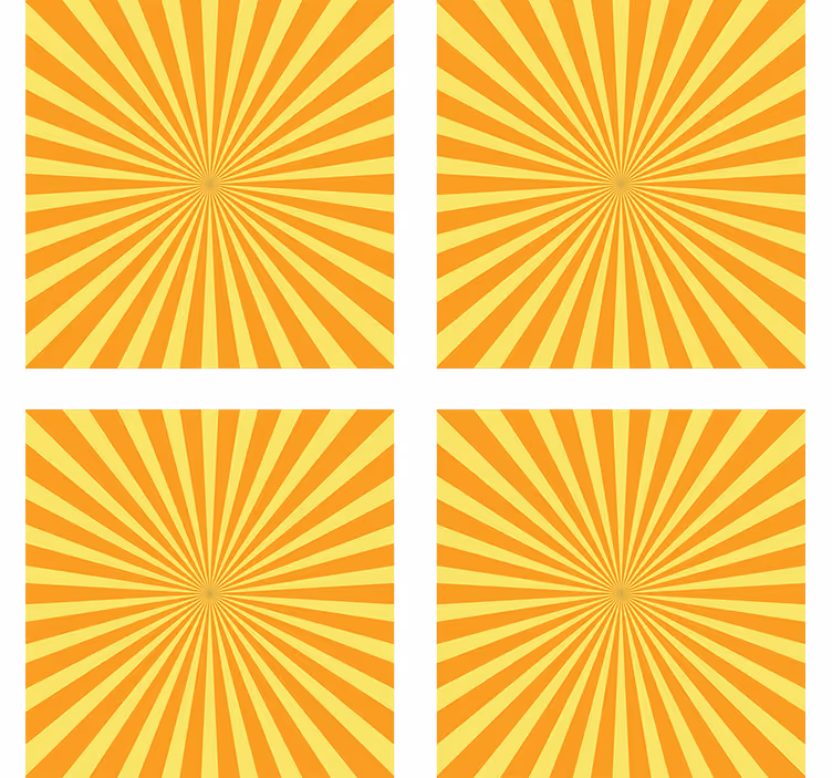 Untersetzer mit leuchtendem sonnenstrahlen-motiv - TenStickers